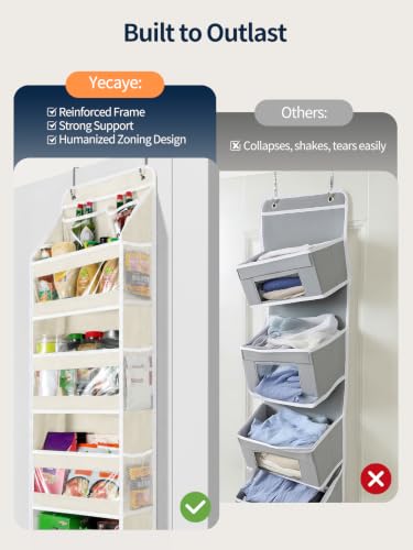 5 Tier Over the Door Organizer (Cream White / 5 Tier)