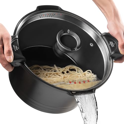 8.5qt Pasta Pot with Strainer Lid (Black)