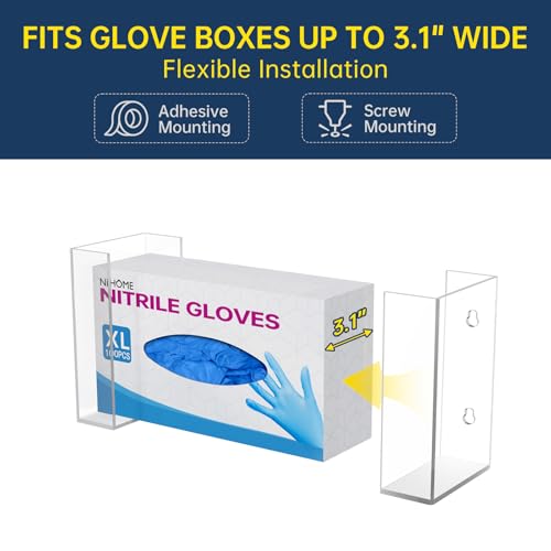Clear Acrylic Glove Box Holder Tissue Box Dispenser (1-tier)