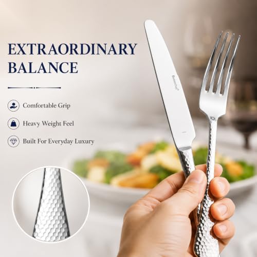 Hammered Silverware Set (Silver / Bastia 5 pieces for 1)