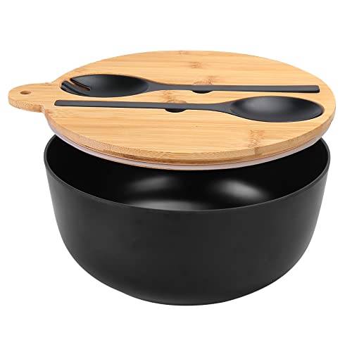 Black Salad Bowl with Lid 125oz (Black ring)