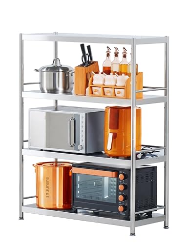 Stainless Shelving with Guardrails (23.6*15.8in-4T(Guardrails))