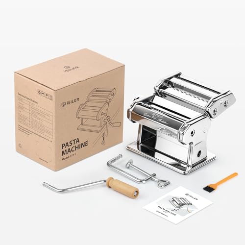 3-in-1 Pasta Maker, 9 Thickness Settings, Dough Rollers & 2 Size Cutters