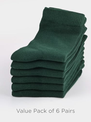 Unisex Kids Boys Girls Soft Cotton School Socks 4 (Small / Hunter Green)
