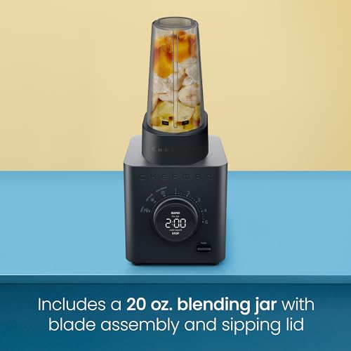 Obliterator 48 oz Countertop Blender for Smoothies (MIDNIGHT / Power Blender + 1 Travel Jar)