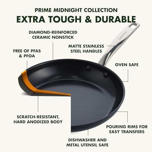 Chatham Prime Midnight Hard Anodized Healthy Ceramic Nonstick (10" and 12" Frying Pan Skillet Set)