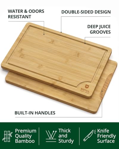 Wooden Cutting Boards for Kitchen Meal Prep & Serving (4-Piece / Natural)