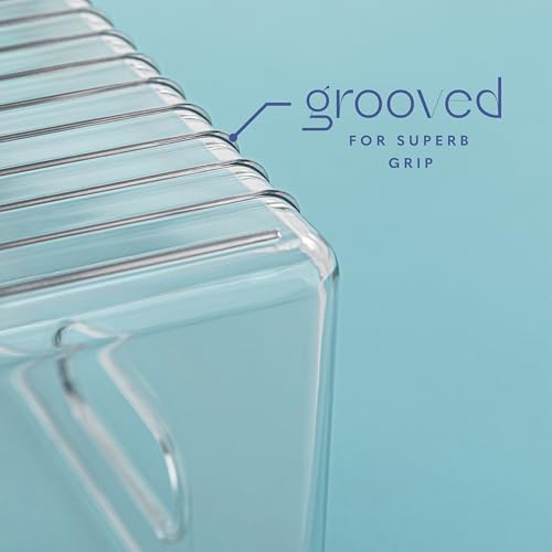 Plastic Food Storage 4 Pack Clear Container Bin with Handles for Organizing Kitchen (4 Count)