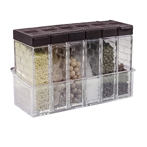 6Pcs Spice Shaker Jars (Brown)
