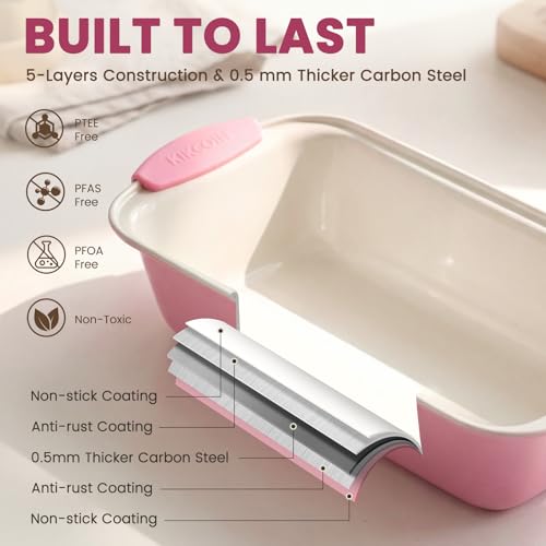 22 PCS Nonstick Baking Pans Set (Pink)