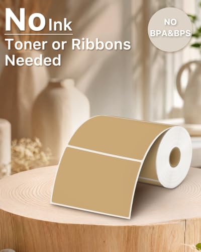 4x3 Inch Thermal Labels (4"x3" / Brown)