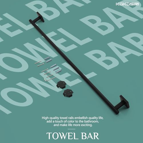 36'' Towel Rails Bathroom Towel Bars Matte Black 36 Inch Bath Towel Holder for Washroom Kitchen Wall Stainless Steel B4005BK (Matte Black / 36-Inch)