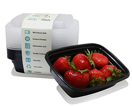 Small Meal Prep Containers Single Lids (12oz 12 Pack)