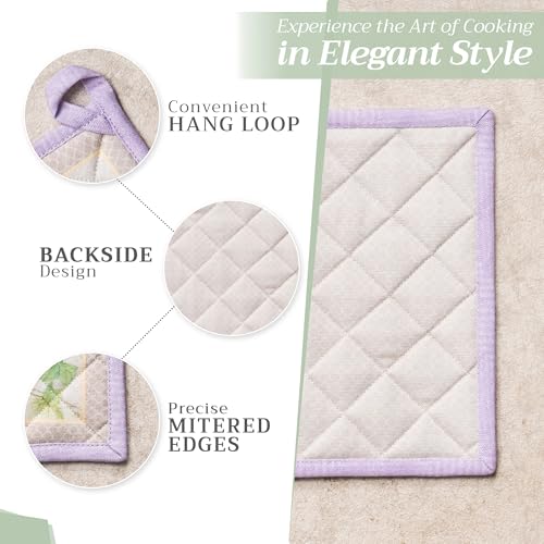 Pot Holders 100% Cotton Potholders (092 - Magnolia Mornings / 8" x 8" (Pot Holder Pack of 1))