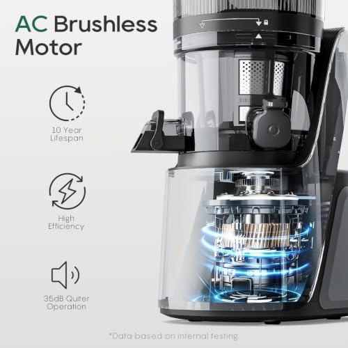 3-in-1 Cold Press Juicer C16, Makes Juice & Sorbet & Nut Milk (Space Gray)