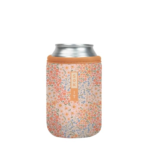 CanSok Sleeve for Beer & Soda Insulated Neoprene Cover (Dainty Florals / 12oz Can Sleeve)
