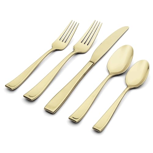 Moda Champagne Satin 20 (20-Piece Flatware Set, Champagne)
