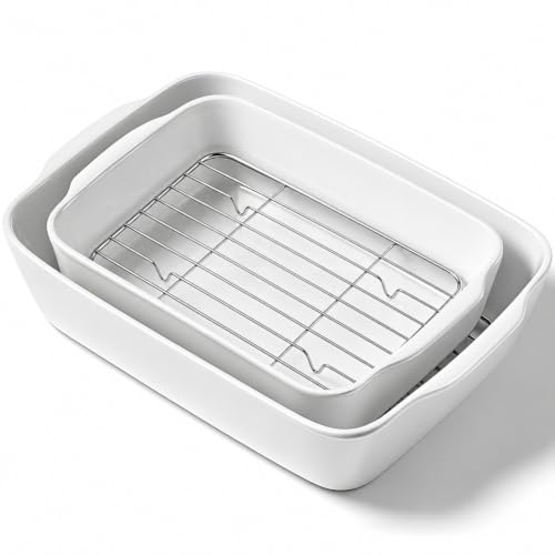 HOMBENE Ceramic Baking Dish (3.3 Quart/4.2 Quart)