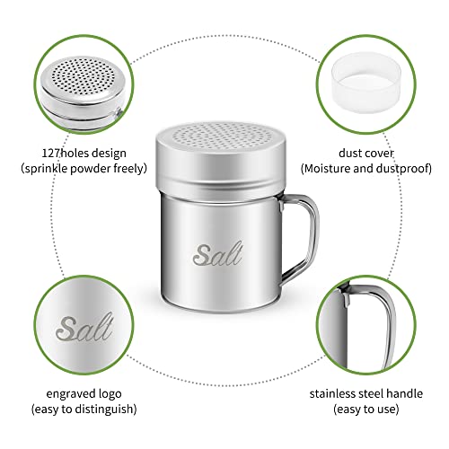 Stainless Steel Salt and Pepper Shakers Set (10 Ounce)