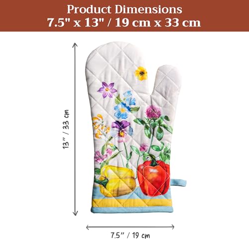Maison d'Hermine Oven Gloves 100% Cotton Oven Mitt (042 - Giverny / 7.5" x 13" (Oven Mitt))