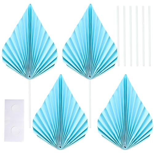 6pcs Paper Palm Fan Cake Toppers (6 Count)
