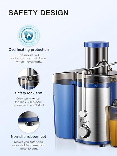 Juicer Machine 800W Centrifugal Juicer with Wide Mouth Feed Chute