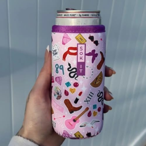 CanSok Sleeve for Beer & Soda Insulated Neoprene Cover (On Tour / 12oz Slim Can Sleeve)