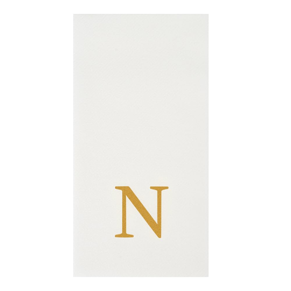 Paper Rectangle Gold Letter N Linen (Gold / 2000 Count / N)