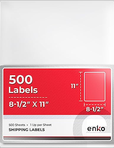 8-1/2 x 11 in 500 Address, Mailing and Business Sticker Labels (500 Labels / 8-1/2 x 11")