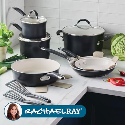Cucina Ceramic Nonstick Pots and Pans Set (Peppercorn / 13 Piece Ceramic)