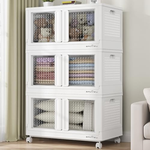 300Qt Stackable Storage Bins with Lids (White / 75 GAL)