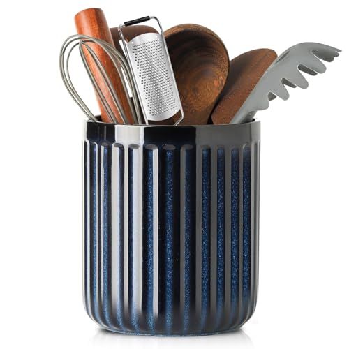 Ceramic Utensil Holder (Navy Blue / Set of 1)