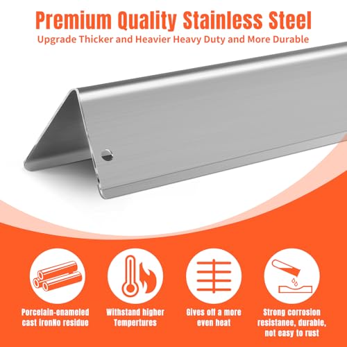 Stainless Steel Grill Flavorizer Bar Heat Plates with 2 Pack Grates BBQ Gas Grill Replacement Parts for Weber Genesis II 300 Series Genesis II E (Stainless Steel 3+5+2grate)