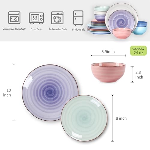 Ceramic Dinnerware Sets for 6 (Gradient Color / 18 Pieces)