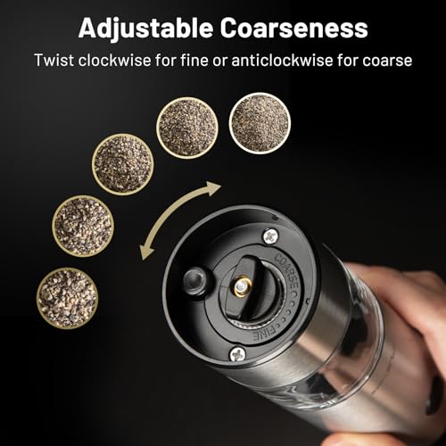 Electric Salt and Pepper Grinder Set with Battery Operated (2 Count)