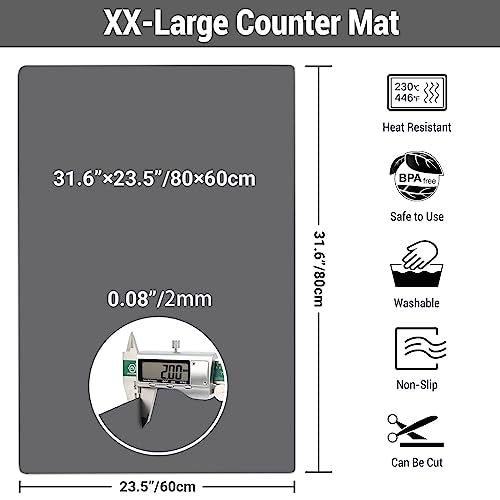 31.6x23.5in Heat Resistant Mats for Countertop (Gray / 31.6"L x 23.5"W)