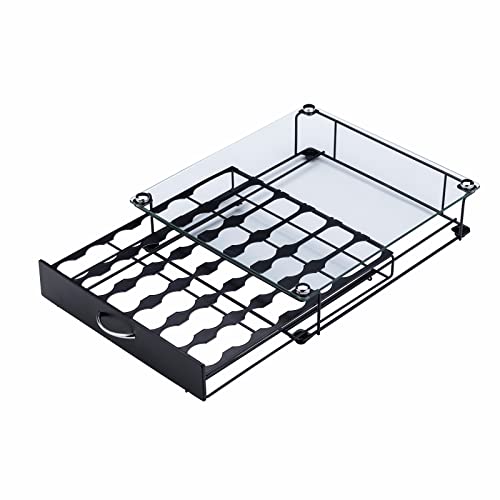 K Cup Holder Glass Coffee Capsule Storage (Black2)