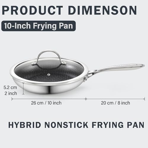 Stainless Steel Hybrid Nonstick 10 (10-Inch with Lid)