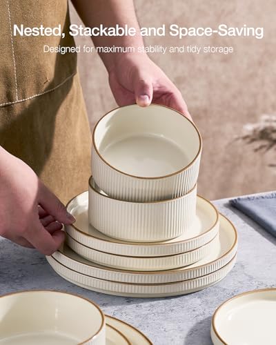Dinnerware Set with Mugs (Cream / Service for 6 with Mugs)