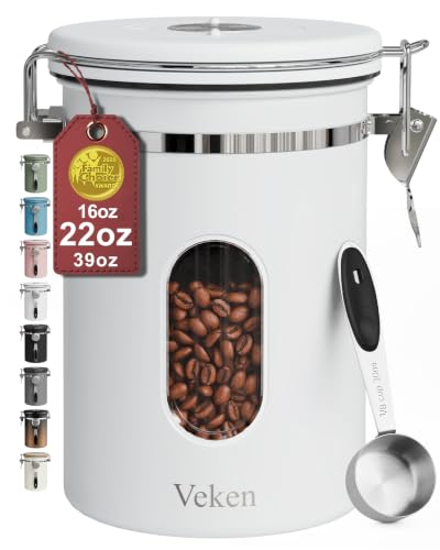 Coffee Canister with Window (Jet White / 22 oz)