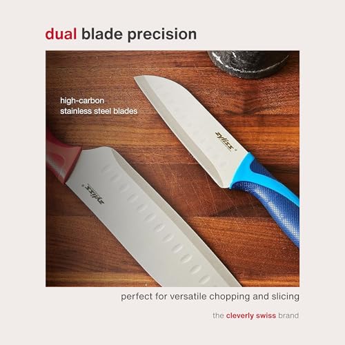 2 Piece Santoku Knife Set with Sheath Covers (2 Piece Santoku ValueKnife Set)
