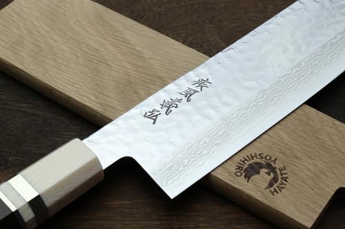 VG10 46 Layers Hammered Damascus Nakiri Japanese Vegetable Knife 6.5'' (6.5" / Ebony with Alternative Ivoy Bolster)