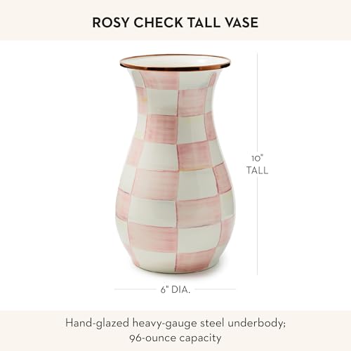 Enamel Tall Vase (Rosy Check)