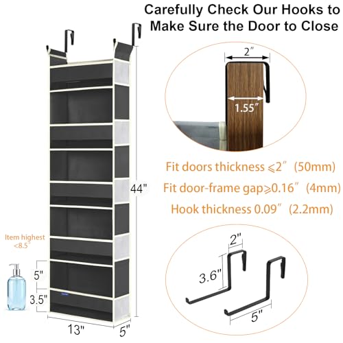Over The Door Hanging Organizer 5 (Black / 5-shelf)