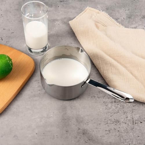Milk Butter Warmer Mini Butter Melting Pot Coffee Maker with Dual Pour Spout 18 (0.6 Quarts)
