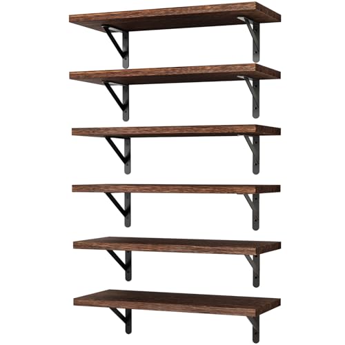 16.5in Floating Shelves for Wall Home Decor (Brown / 16.5 x 6.1 x 0.59 inches)