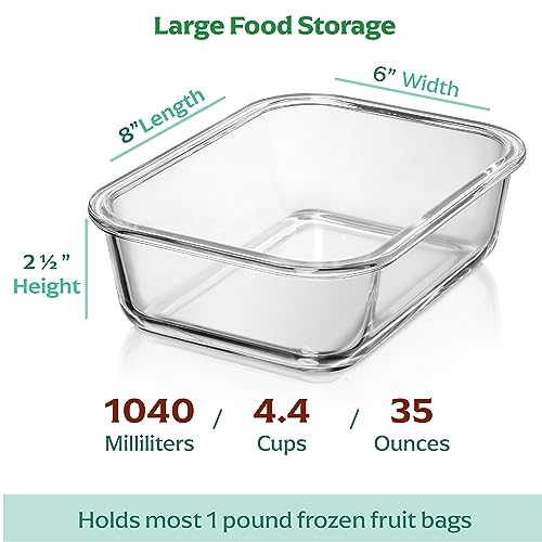8 Pack 35 oz Glass Containers (8 Pack Same Size Set)