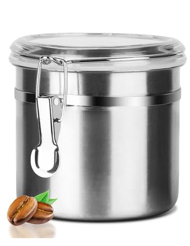 Stainless Steel Food Container with Clear Lids Airtight Container Stackable Small Canisters Kitchen Pantry Storage for Cereal (1.2L Sliver)