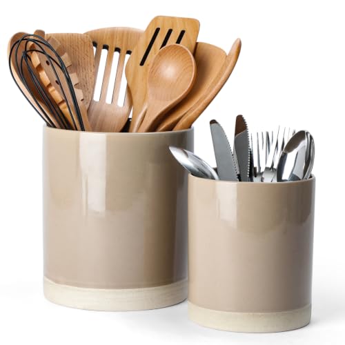 Ceramic Utensil Holder (Cinnamon Brown)