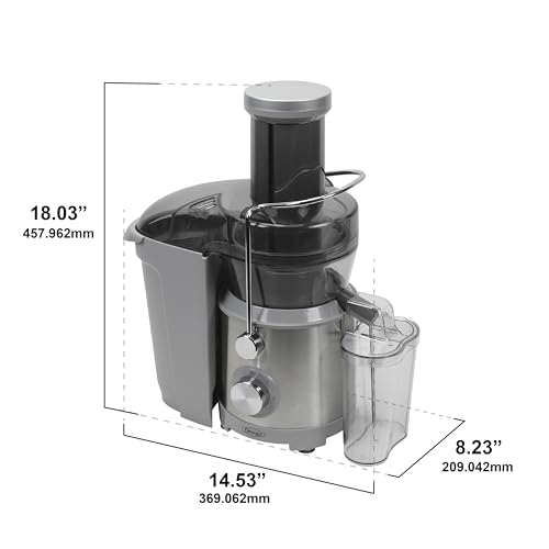 Centrifugal Juicer with Extra Large Chute High Speed Extractor For Fruits and Vegetables (Silver)